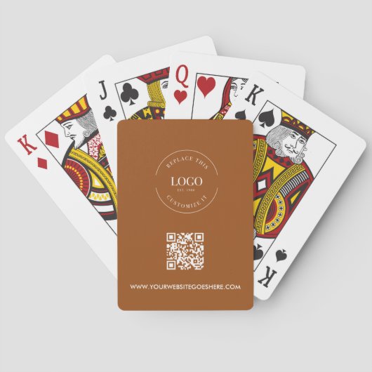 Geschäftslogo Unternehmens-QR-Code Orange Terrakot Spielkarten (Rückseite)
