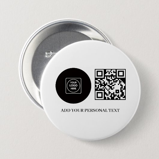 Geschäftslogo Werbe-QR-Code-Text-Schaltfläche Button (Vorne & Hinten)