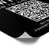 Geschäftslogo-Wifi-Netzwerk-QR-Code Schwarz Poster (Ecke)