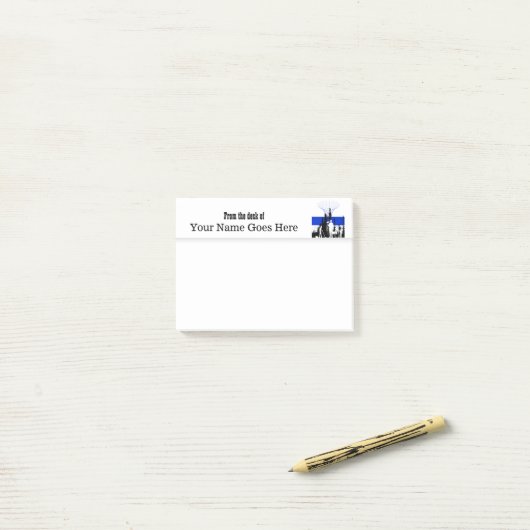 Geschäftslogoentwurf Ihre Selbst Post-it Klebezettel (Auf Schreibtisch)