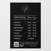 Geschäftslogos Eröffnungszeiten Moderner QR-Code Fensteraufkleber (Blatt)