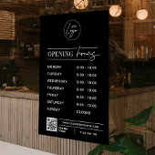 Geschäftslogos Eröffnungszeiten Moderner QR-Code Fensteraufkleber