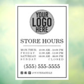 Geschäftslogos-Store Stunden-Fenster "Social Media Fensteraufkleber (Blatt 3)