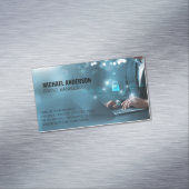 Geschäftsmann am Computer | Daten Magnetische Visitenkarte (Beispiel)