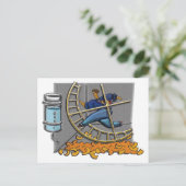 Geschäftsmann am Hamsterrad Postkarte (Stehend Vorderseite)