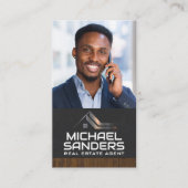Geschäftsmann am Telefon | Real Anwesen Agent Visitenkarte (Vorderseite)