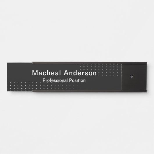 Geschäftsmann Beruflich Moderner Schwarz Türschild (Vorderseite )