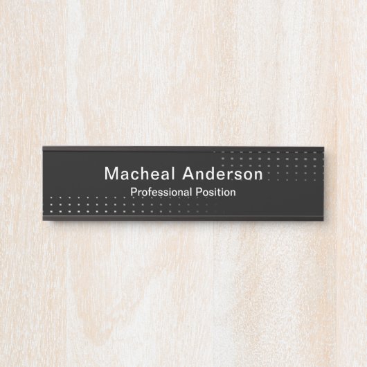 Geschäftsmann Beruflich Moderner Schwarz Türschild (Vorderseite )