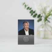 Geschäftsmann Beruflich Modernes Foto Black Silver Visitenkarte (Stehend Vorderseite)