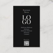 Geschäftsmann Beruflich Modernes Foto Black Silver Visitenkarte (Rückseite)