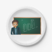 Geschäftsmann, der Teller von Papier vorstellt (Vorderseite)