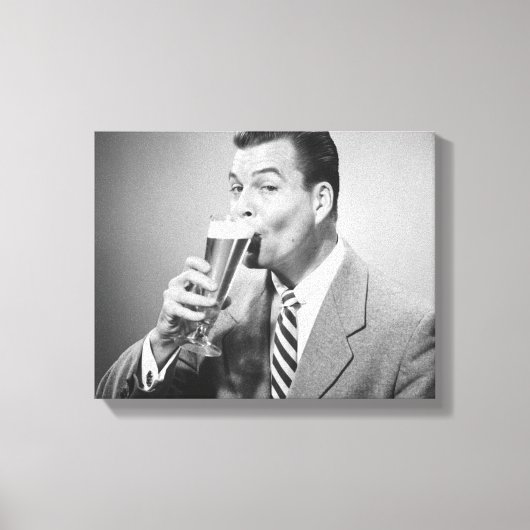 Geschäftsmann Drink Beer Leinwanddruck (Vorderseite)