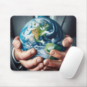 Geschäftsmann Holding Planet Erde Mousepad (Mit Mouse)