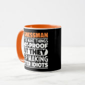 Geschäftsmann Ich versuche, Dinge lustiges Sprichw Tasse (Vorderseite Links)
