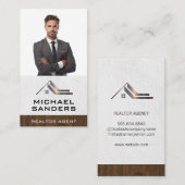 Geschäftsmann im Anzug lächelnd Visitenkarte (Vorne/Hinten)