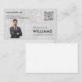 Geschäftsmann im Anzug | Marmor | QR-Code Visitenkarte (Vorne/Hinten)