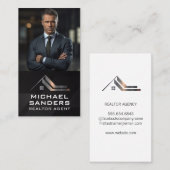 Geschäftsmann im Anzug | Metallisches echtes Anwes Visitenkarte (Vorne/Hinten)