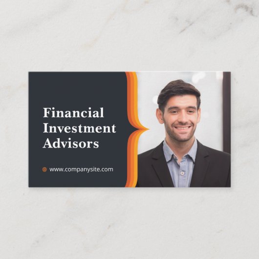 Geschäftsmann lächelt | Unternehmen | QR-Code Visitenkarte (Vorderseite)