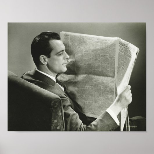 Geschäftsmann liest die Zeitung Poster (Vorne)