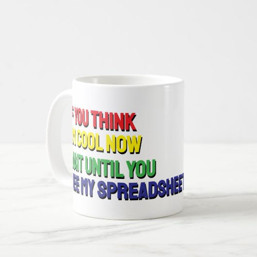 Geschäftsmann lustige Tabellenkalkulationstabelle  Kaffeetasse (Vorderseite Links)