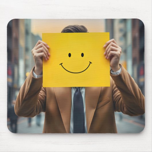 Geschäftsmann mit gelbem Lächelzeichen Mousepad (Vorne)