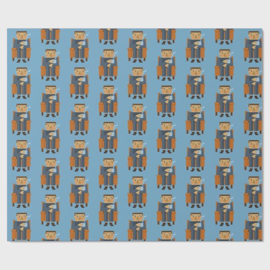 Geschäftsmann mit Kaffee im Sessel Geschenkpapier (Flach)