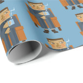 Geschäftsmann mit Kaffee im Sessel Geschenkpapier (Rolleneckpunkt)