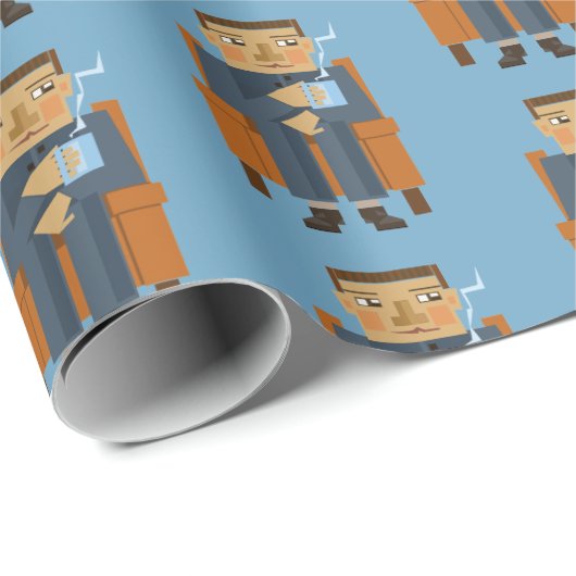 Geschäftsmann mit Kaffee im Sessel Geschenkpapier (Rolleneckpunkt)