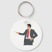 Geschäftsmann mit Zeiger in einem Anzug Schlüssela Schlüsselanhänger (Vorderseite)