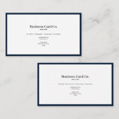 Geschäftsmann Navy Blue Border Visitenkarte (Vorne/Hinten)