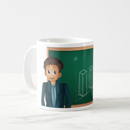 Geschäftsmann Präsentation der Tasse (Vorderseite Links)