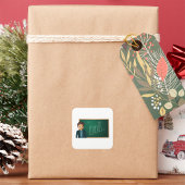 Geschäftsmann präsentiert Aufkleber