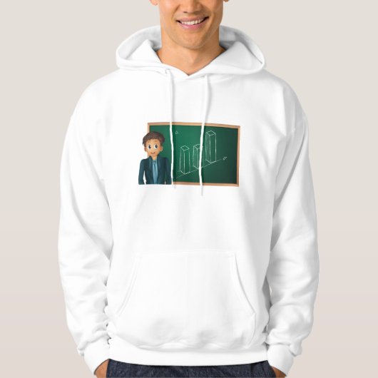 Geschäftsmann präsentiert Mens Hoodie (Vorderseite)