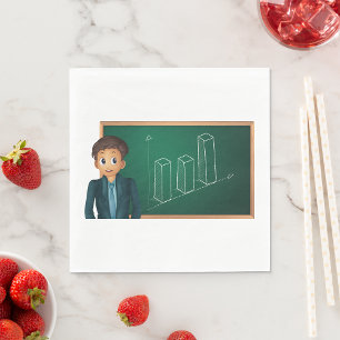 Geschäftsmann präsentiert Papier Napkins Serviette