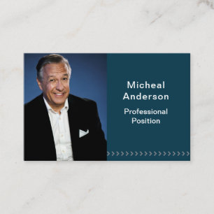 Geschäftsmann Professionell Modern Foto Dunkelblau Visitenkarte