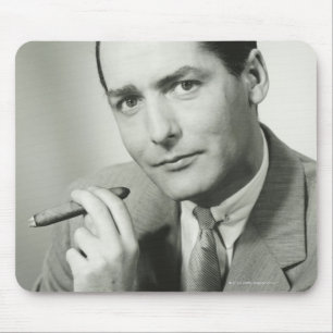 Geschäftsmann-rauchende Zigarre Mousepad