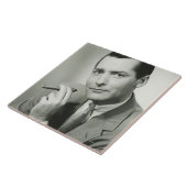 Geschäftsmann raucht Zigarre Fliese (Seite)