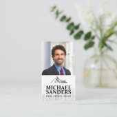 Geschäftsmann | Real-Anwesen-Logo | City Skyline Visitenkarte (Stehend Vorderseite)