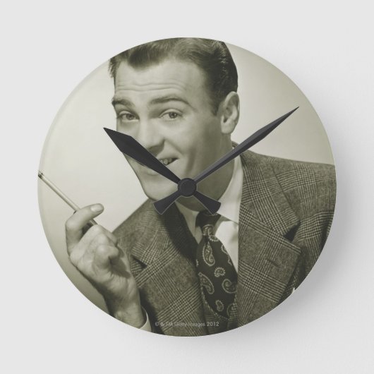 Geschäftsmann Runde Wanduhr (Vorderseite)