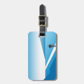 Geschäftsmann sucht den Weg in die Zukunft Gepäckanhänger (Vorderseite vertikal)