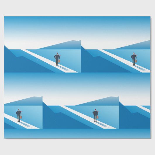 Geschäftsmann sucht den Weg in die Zukunft Geschenkpapier (Flach)