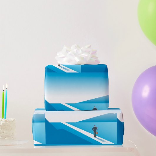 Geschäftsmann sucht den Weg in die Zukunft Geschenkpapier