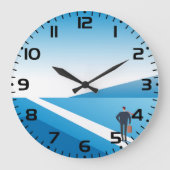 Geschäftsmann sucht den Weg in die Zukunft Große Wanduhr (Vorderseite)