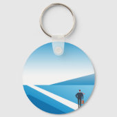 Geschäftsmann sucht den Weg in die Zukunft Schlüsselanhänger (Vorderseite)