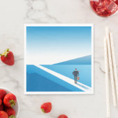 Geschäftsmann sucht den Weg in die Zukunft Serviette (Beispiel)