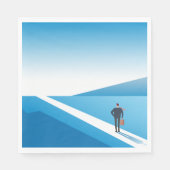 Geschäftsmann sucht den Weg in die Zukunft Serviette (Vorderseite)