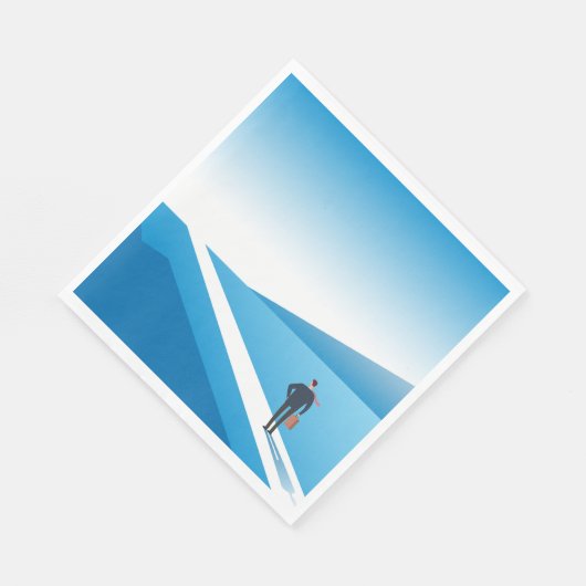 Geschäftsmann sucht den Weg in die Zukunft Serviette (Ecke)