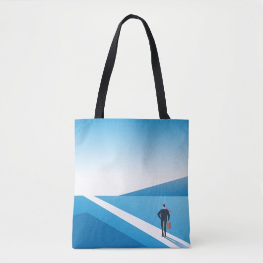 Geschäftsmann sucht den Weg in die Zukunft Tasche (Vorderseite)