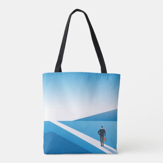 Geschäftsmann sucht den Weg in die Zukunft Tasche (Rückseite)