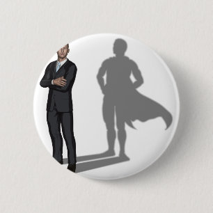 Geschäftsmann-Superheldkonzept Button